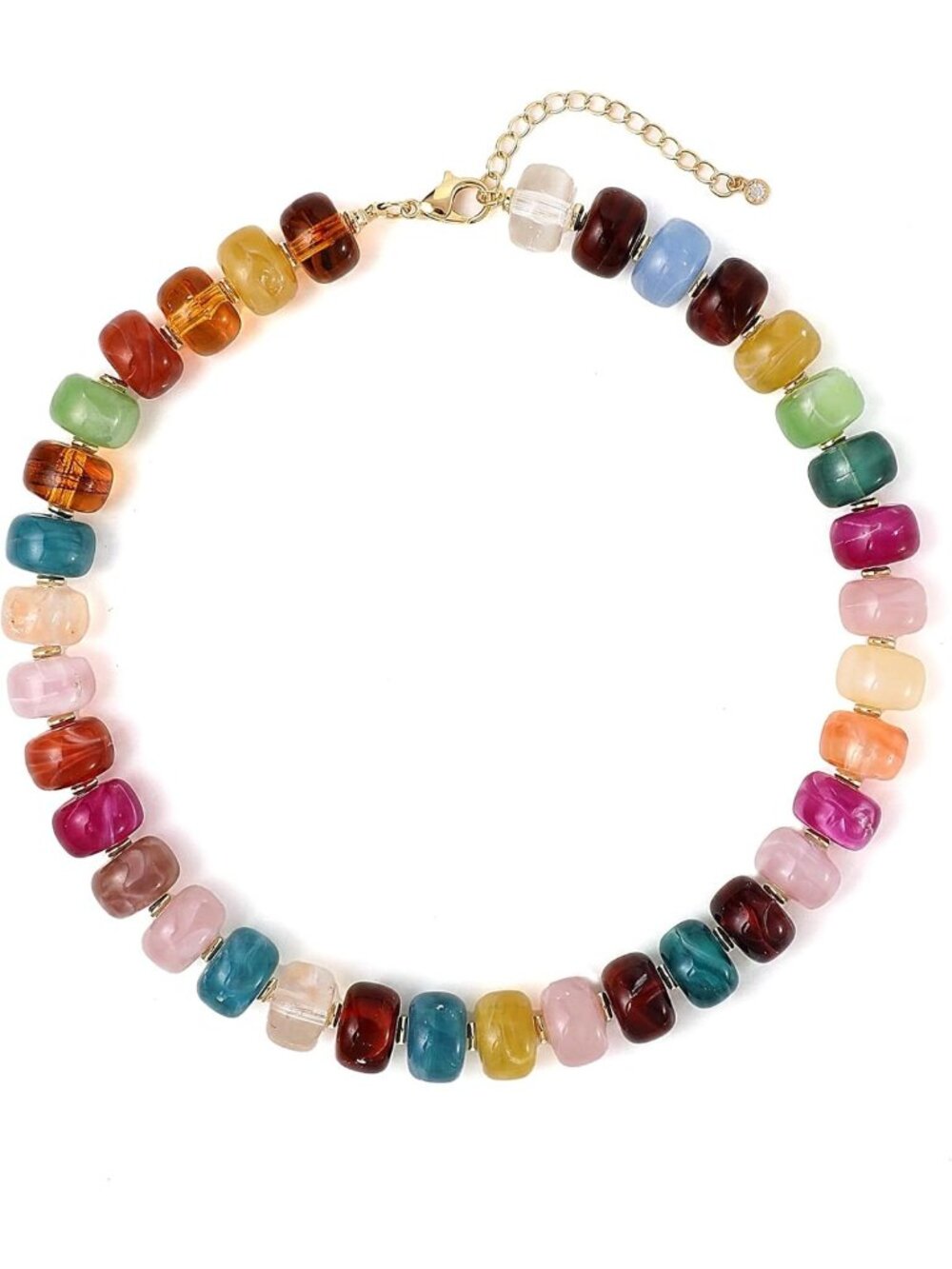 Chunky Statement Large Resin Beaded Choker Necklace for Women - Trendy Accessory